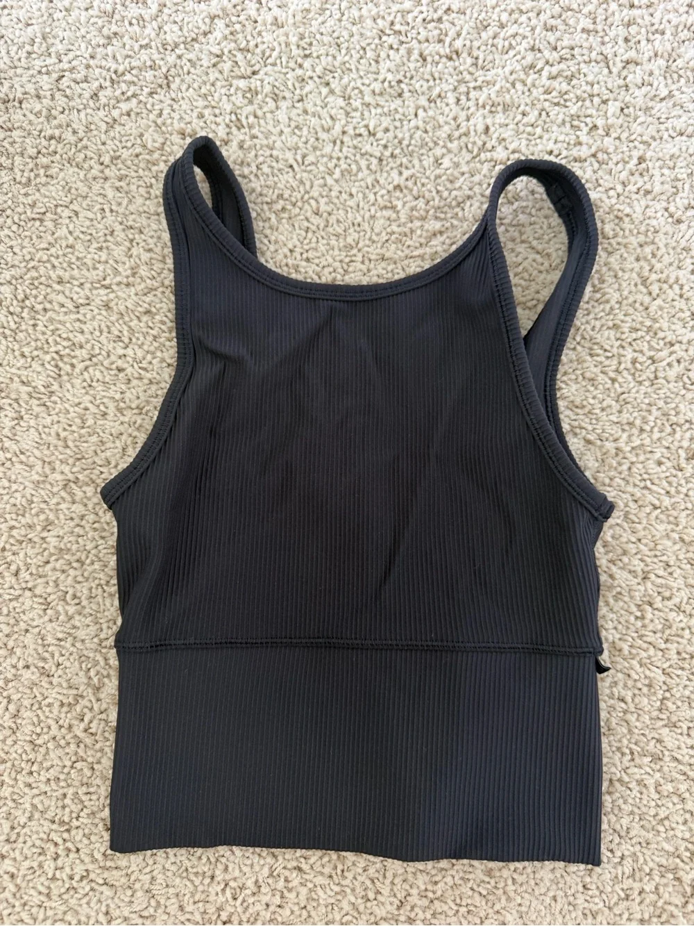 Lululemon Two-way Ribbed Black V-Neck/Haltered Tank Top (tag cut out)